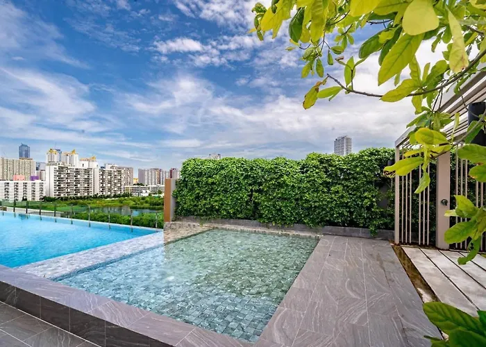 1bd With Rooftop Pool - 8 Min Mrt Free Shuttle Lägenhet