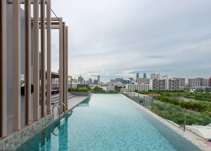Lägenhet 1bd With Rooftop Pool - 8 Min Mrt Free Shuttle Bangkok